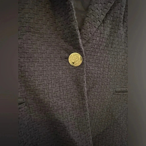 Draper James RSVP Navy Blue Textured Cotton Rayon Blazer // Size Medium - Picture 3 of 7